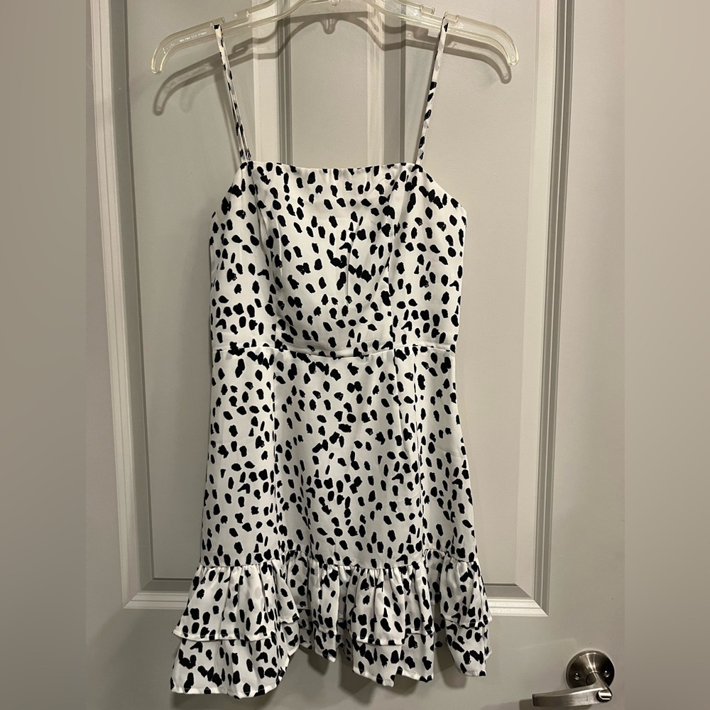 Princess Polly white and black mini dress